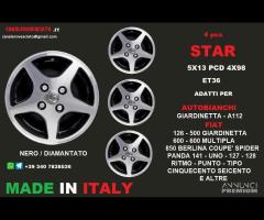 CERCHI LEGA STAR NERO DIAMANTE 5X13 4x98  FIAT - 1