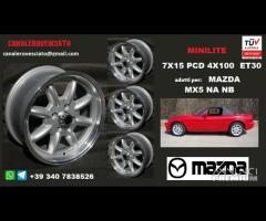 Cerchi minilite 7x 15 4x100 et30 mazda mx5 NA NB - 2