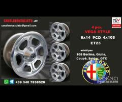 Cerchi vega silver 6x 14 4x108 alfa romeo Giulia - 1