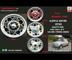 Cerchi f500 millemiglia 4,5x12 4x190 et25 fiat 500 - 1