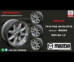 Cerchi minilite 7x 15 4x100 et35 mazda mx5 NA - 1