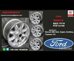 Cerchi minilite 6x 13 et16 4x108 silver ford - 1