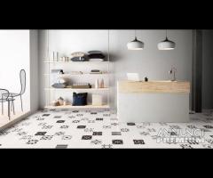 Piastrella 20X20 Patchwork B&W White Sant'Agostino