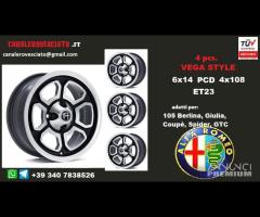 Cerchi vega black 6x 14 4x108 ALFA ROMEO GIULIA - 1