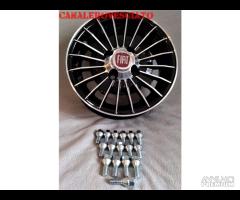 Cerchi grifo 4,5x 12 4x98 neri bianchi fiat 126 - 16