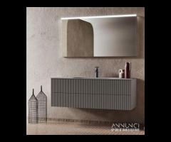 Base Decoro Cannettato C/2 Cassetti,Bianco assolut