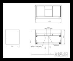 Base Decoro Cannettato C/2 Cassetti,Bianco assolut