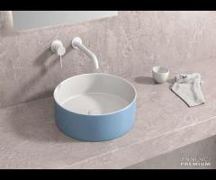 Lavabo da appoggio Bianco Azzurro Opaco Art.LT M31