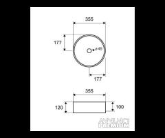 Lavabo da appoggio Bianco Opaco Art.LT 3134-MMW Ka - 2