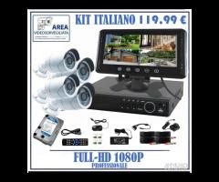 Kit videosorveglianza full hd 1080p, sicurezza F