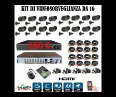 Kit videosorveglianza 4-8-16 ch completo FULL-HD F