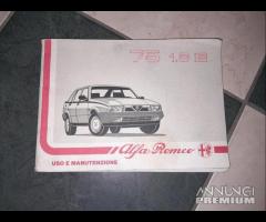 Libretto Uso E Manutenz. Per Alfa Romeo 75 1.8 IE