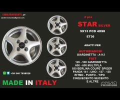 CERCHI STAR 5X13  4x98 A112 Abarth fiat panda - 1