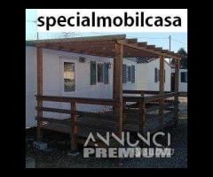 Case mobili Veranda in legno per casa mobile