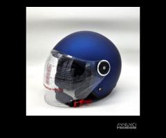 Casco blu opaco  doppia visiera Jfm