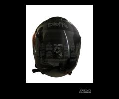 Casco nero lucido con visiera lunga - 1