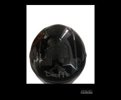 Casco nero lucido con visiera lunga