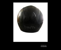 Casco nero lucido con visiera lunga