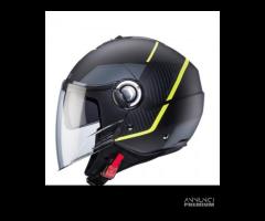 Casco caberg doppia visiera nero opaco e giallo