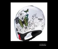 Casco caberg femminile bianco con farfalla verde - 1