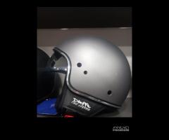 Casco grigio opaco visierino specchiato