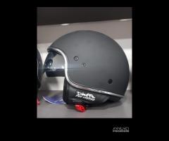 Casco dieffe visierino a scomparsa nero opaco - 2