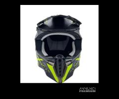 Casco Cross nero e rosso o verde e nero