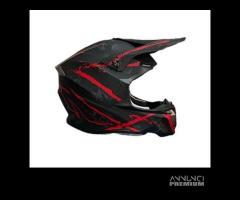 Casco Cross nero e rosso o verde e nero