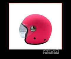 CASCO DIEFFE DEMIJET BABY CON VISIERA ROSA FLUO - 3