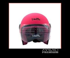 CASCO DIEFFE DEMIJET BABY CON VISIERA ROSA FLUO - 4