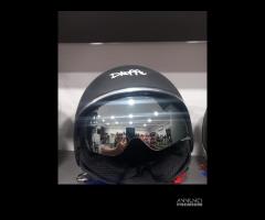 Casco dieffe nero calotta piccola visierino specch - 1