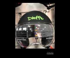 Casco dieffe con visiera elicottero nero e scritta