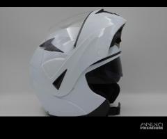 Casco modulare bianco lucido doppia visiera