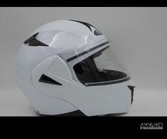 Casco modulare bianco lucido doppia visiera