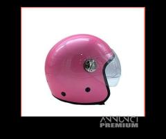 CASCO DIEFFE DEMIJET JUNIOR BABY CON VISIERA ROSA - 1