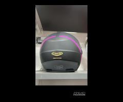 Casco caberg nero opaco con linea fuxia - 3