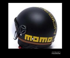 Casco momo design nero scritta gialla - 2