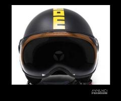 Casco momo design nero scritta gialla