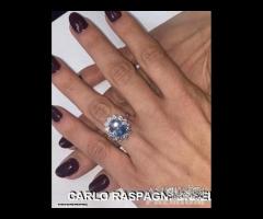 ANELLO ORO 18kt. DIAMANTI E ZAFFIRO CERT. 5,90 - 6