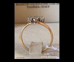 Anello antico fine 800 trilogy e diamanti antichi