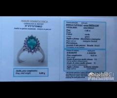 ANELLO CERTIFICATO 18kt DIAMANTI E SMERALDO