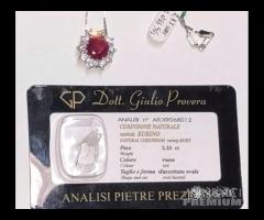 COLLANA ORO 18kt. DIAMANTI E RUBINO CERT. 2,33 - 5