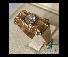 ANELLO ANTICO "TANK" ORO 18kt. E DIAMANTE - 3