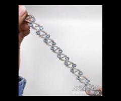 BRACCIALE ORO 18kt. CON DIAMANTI ED ACQUAMARINE