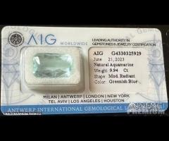 Acquamarina in blister ct. 9,94 certificazione aig - 1