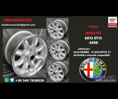 Cerchi minilite 6x 13 et13 4x98 alfa romeo