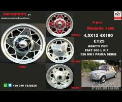 Cerchi f500 millemiglia 4,5x12 4x190 et25 fiat 500