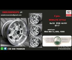 cerchi Minilite 6x10 4x101,6 et-7 silver mini tuv