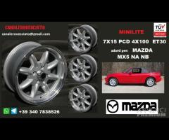 Cerchi minilite 7x 15 4x100 et30 mazda mx5 NA NB