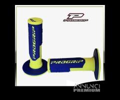 Manopole cross progrip dual density blu - giallo - 1